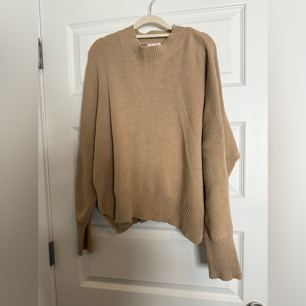 Pink Lily- Tan Sweater- Size Large